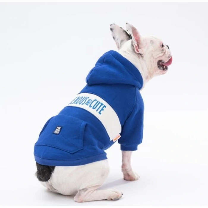 Pawstar Mavi Cute Köpek Hoodie Köpek Sweat Köpek Kıyafeti Kedi Kıyafeti - L