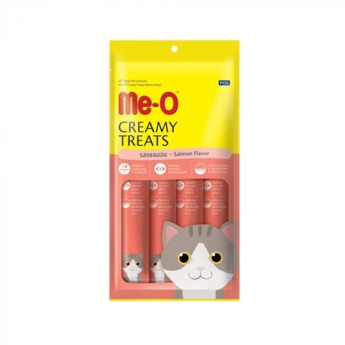 Me-O Creamy Treats Somonlu Sıvı Kedi Ödülü 4 x 15 gr