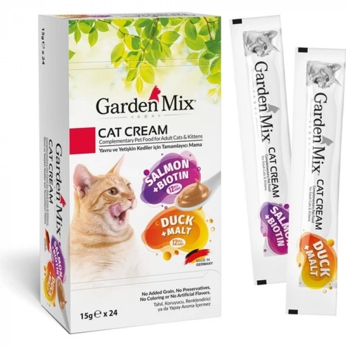 Garden Mıx Kedi Kreması Xxl Somon+Ördek 15GR x 24 Adet