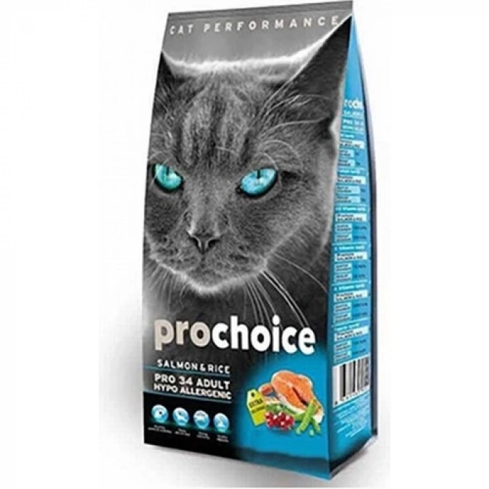 Pro Choice Pro 34 Somonlu ve Pirinçli Yetişkin Kedi Maması 2 Kg