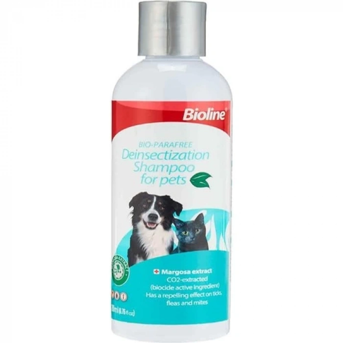 Bioline Kedi ve Köpek İçin Dış Parazit Uzaklaştırıcı Şampuan 200 Ml