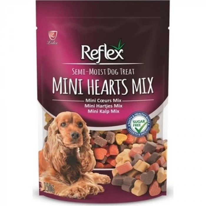 Reflex PlusYarı Yumuşak Ödül Maması Mini Kalp Mix 150 gr
