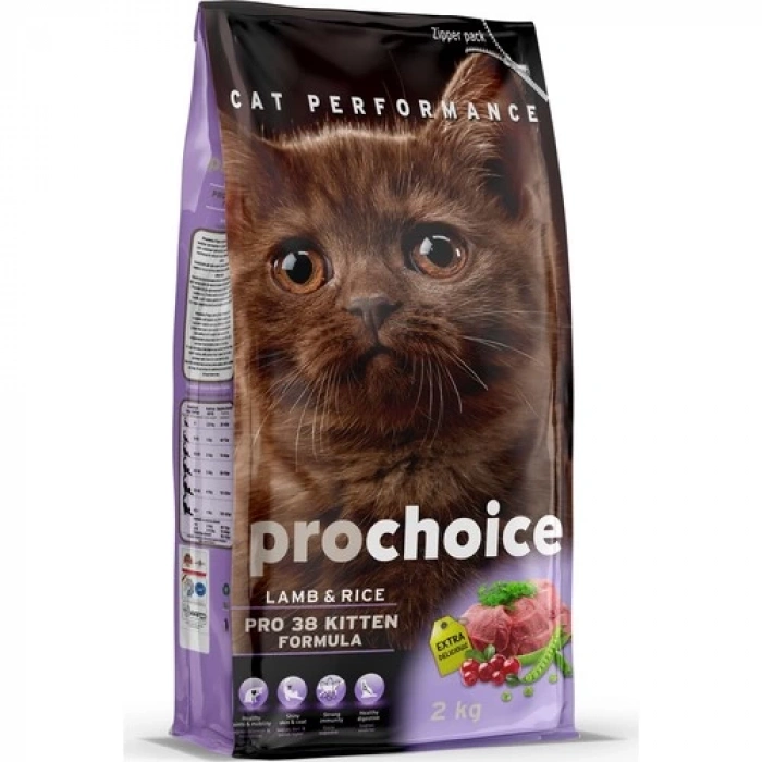 Prochoice Pro 38 Kuzulu ve Pirinçli Yavru Kedi Maması 2 kg