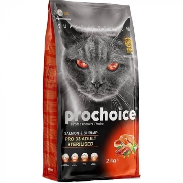 Pro Choice Pro 33 Sterilised Somonlu Karidesli Kedi Maması 15 Kg