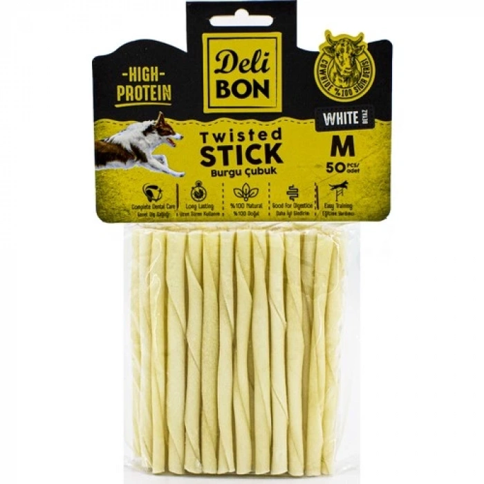 Delibon Burgu Çubuk Orta Boy 50li Paket Beyaz