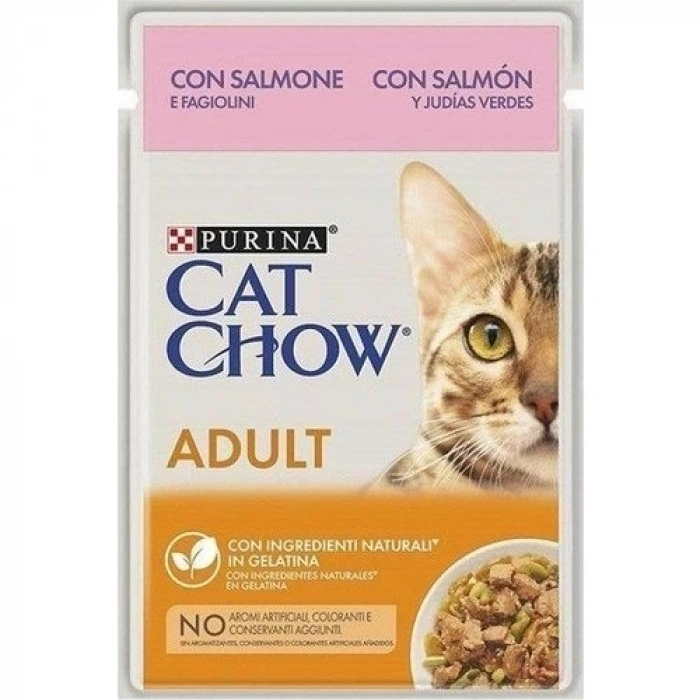 Cat Chow Yetişkin Kedi Somonlu ve Yeşil Fasulyeli Yaş Mama 85 gr