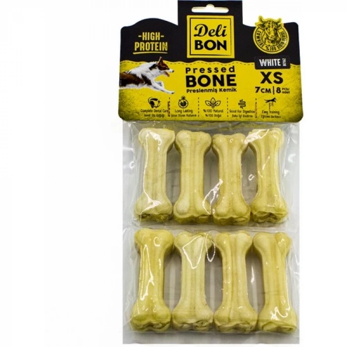 Delibon Pres Kemik 7 cm XS Boy 8li Paket Beyaz