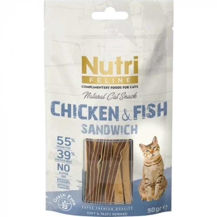 Nutri Feline Chicken&fish Sandwich Kedi Ödülü 50 gr