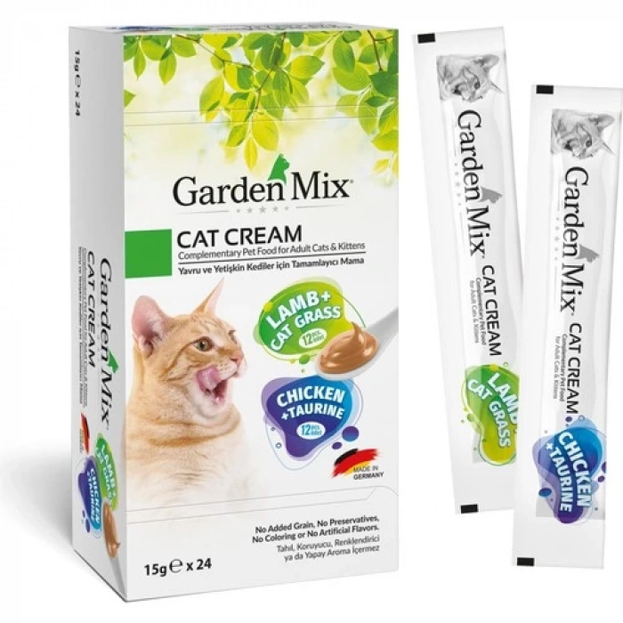 Garden Mıx Kedi Kreması Xxl Tavuk+Kuzu 15GR x 24 Adet