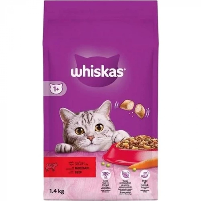 WHISKAS 1,4KG ETLI KEDI MAMASI