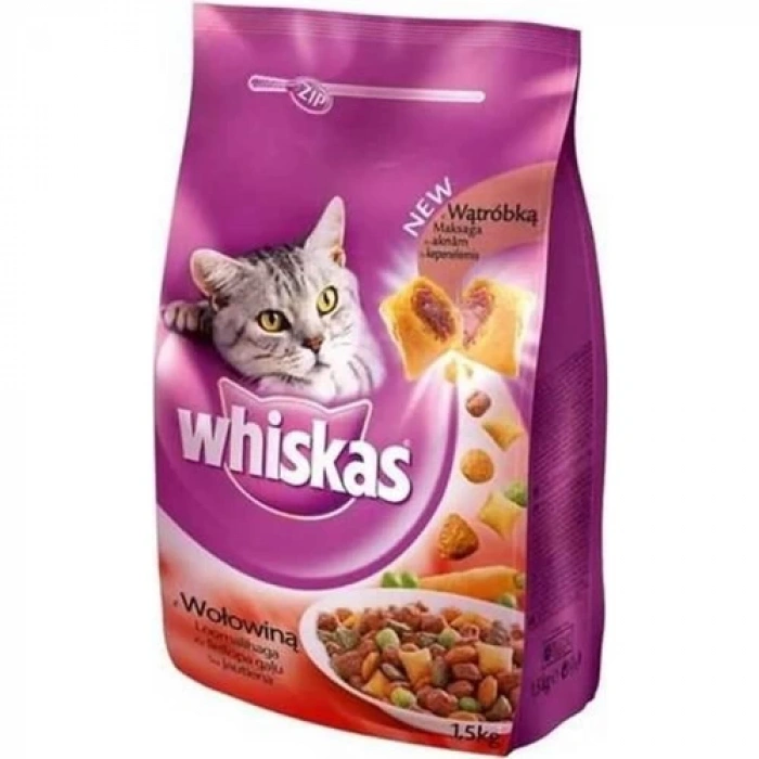 WHISKAS 1,4KG ETLI KEDI MAMASI