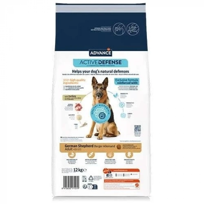 Advance Alman Kurtları için Hindili Yetişkin Köpek Maması 12 Kg