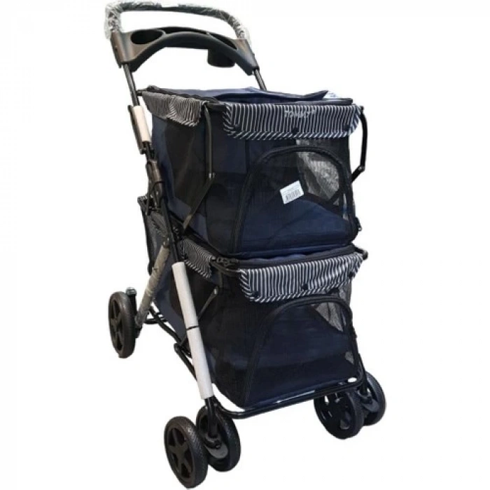 Tommy Iki Katlı Evcil Hayvan Arabası 85 x 51 x 100 cm Lacivert Max 10+10 kg