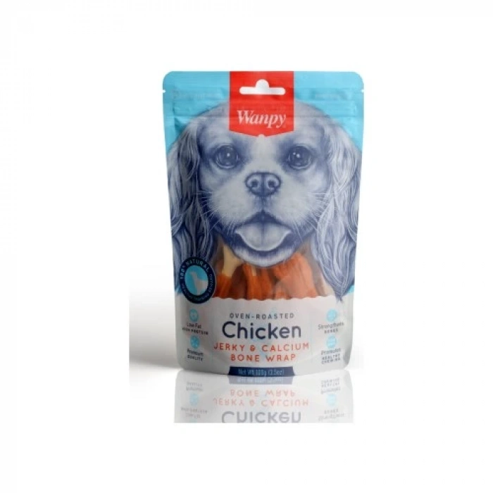 Wanpy Gerçek Tavuk Sargılı Kalsiyum Takviyeli Köpek Ödülü 100gr