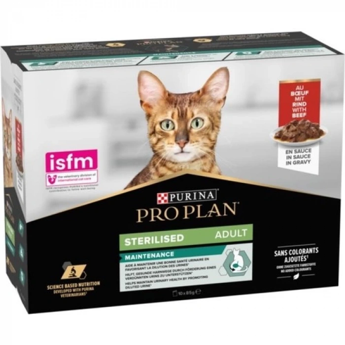Pro Plan Pouch Sos Içinde Sığır Etli Kısırlaştırılmış Kedi Konservesi 85GR (10lu)