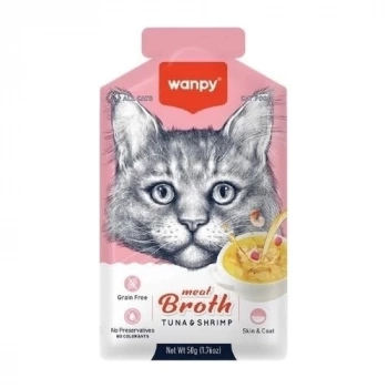Wanpy Ton Balıklı ve Karidesli Tahılsız Kedi Çorbası 50 Gr
