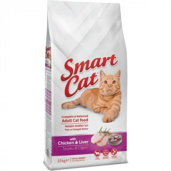 Smart Cat Tavuk Etli ve Ciğerli Yetişkin Kedi Maması 10 kg