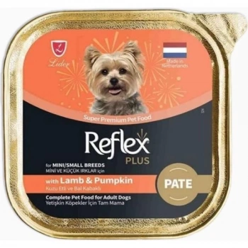 Reflex Plus Pate Kuzu Etli ve Bal Kabaklı Mini Küçük Irklar Için Yetişkin Köpek Maması 85 gr