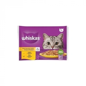Whiskas Kümes Hayvanları Ziyafeti Tavuklu ve Hindili Kedi Yaş Mama 340 gr (4 x 85 Gr)