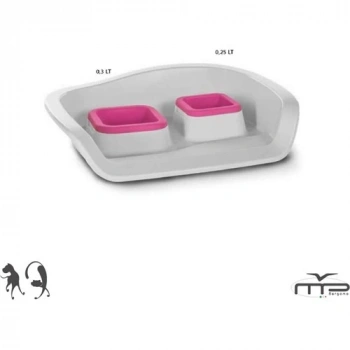 Mp Sıçratmayan Mama/Su Kabı Nembo İkili 0,3+0,25L