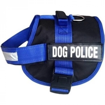 Pet Pretty Mavi Dog Police Göğüs Tasması Small