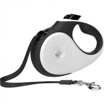 Polo. Prestige Makaralı Otomatik Tasma S 5 Metre - 15 Kg Beyaz-Siyah