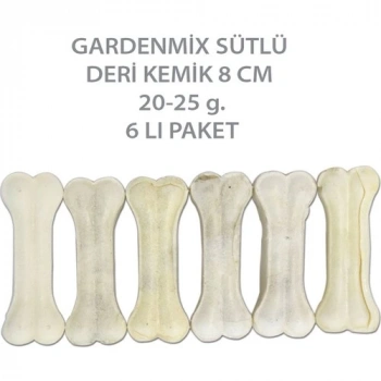 Garden Mix Sütlü Pres Deri Köpek Çiğneti Kemik 20-25 Gr 6 Lı