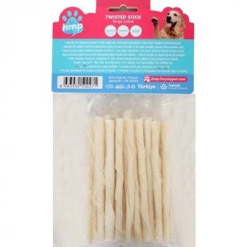 Heymy Pet Deri Burgu Çubuk Orta Boy 25Lİ Paket Beyaz