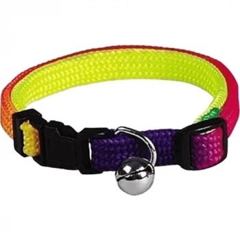 Eastland Fosforlu Gökkuşağı Kedi Tasması 10 mm 25CM-36CM