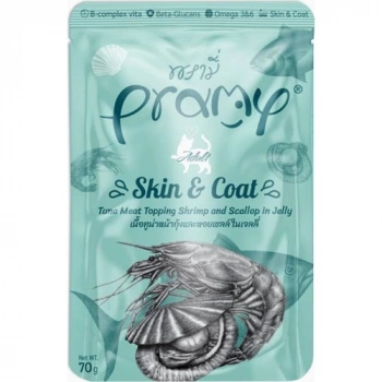 Pramy Jöle Içinde Karidesli, Deniz Taraklı ve Ton Balıklı Yetişkin Kedi Maması 70 gr