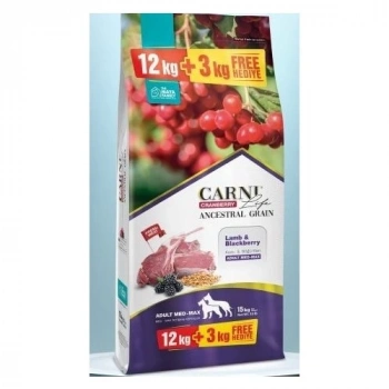 Carni Life Köpek Kuzu Yaban Mersinli Yetişkin Medium Maxi 12 + 3 kg Avantajlı Paket