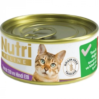 Nutri Feline Grain Free Chicken Pate with Turkey Adult Cat Tahılsız Tavuk ve Hindi Etli Yetişkin Kediler İçin Yaş Kedi Maması 85gr