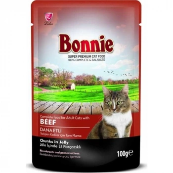 Bonnie Pouch Dana Etli Yetişkin Kedi Konservesi 100GR