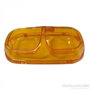 Pro Choice Kedi Ve Köpek Saydam Çiftli Mama Kabı Turuncu Large 29Cm