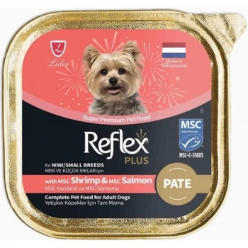 Reflex Plus Pate Karidesli ve Somonlu Mini ve Küçük Irklar Için Yetişkin Köpek Maması 85 gr
