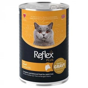 Reflex Plus Dana Etli Sos Içinde Et Parçacıklı Kedi Konservesi 400 gr