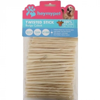 Heymy Pet HEYMYPET KÖPEK ÖDÜL MAMASI/Burgu Çubuk Ince Boy 150Lİ Paket Beyaz
