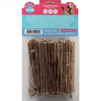 Heymy Pet Deri Burgu Çubuk Ince Boy 80Lİ Paket Naturel