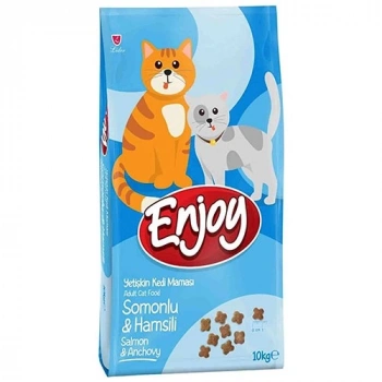 Enjoy Somonlu ve Hamsili Yetişkin Kedi Maması 10 kg