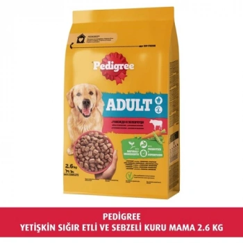Pedigree Yetişkin Sığır Etli ve Sebzeli Kuru Mama 2.6 kg