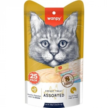 Wanpy Karışık 8 Lezzetli Krema Kedi Ödülü 25X14 gr