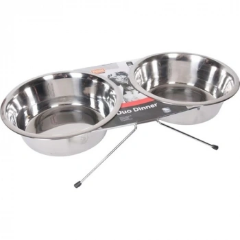 Karlie İkili Çelik Mama Kabı 2X2500Ml-25 Cm