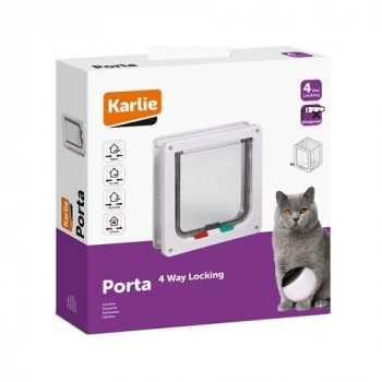 Karlie Flamingo Büyük Boy Kedi Kapısı 4 Yönlü Beyaz 25,2X23,5 cm