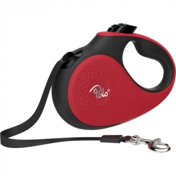 Polo. Prestige Makaralı Otomatik Tasma Xs 3 Metre - 8 Kg Kırmızı Siyah