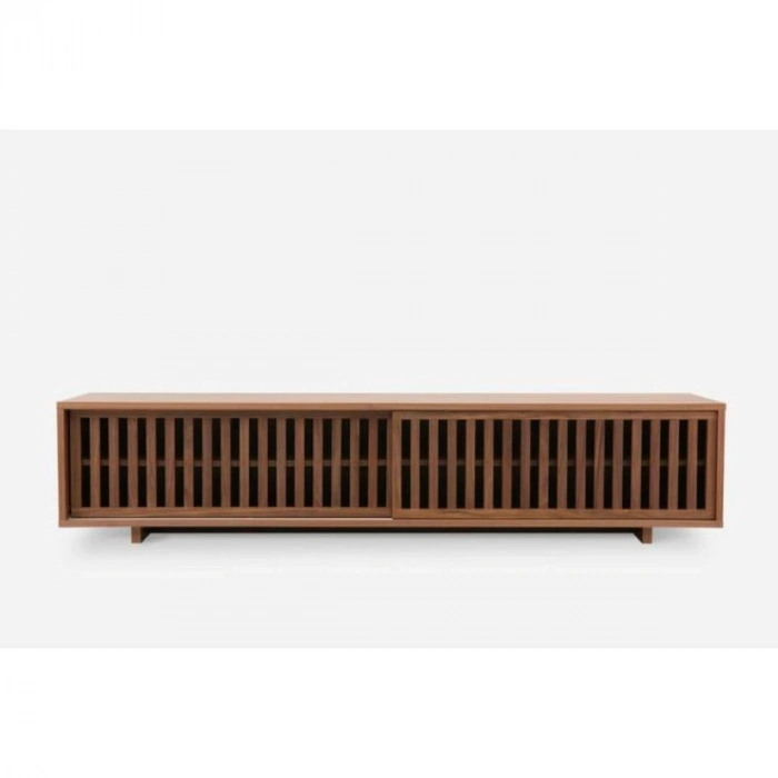 Linea Ahşap Modern TV Ünitesi Sürgü Izgara Kapaklı