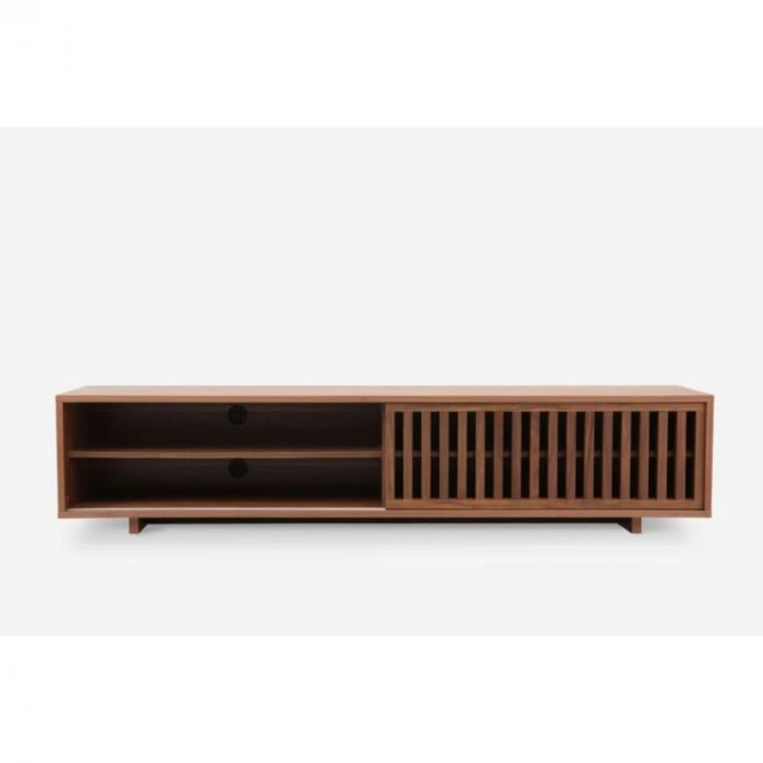Linea Ahşap Modern TV Ünitesi Sürgü Izgara Kapaklı