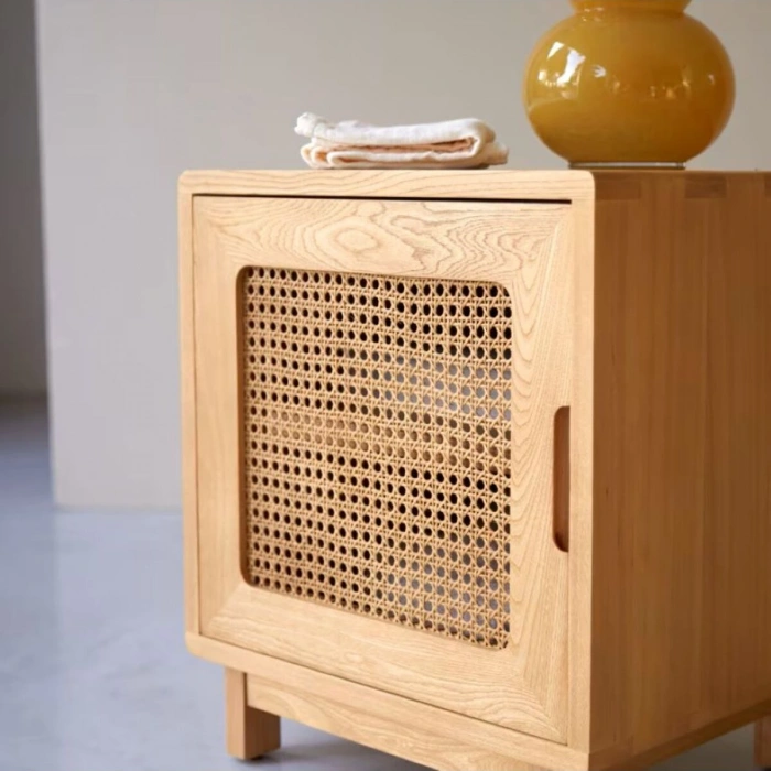 Scandi Mood Rattan Detaylı Komodin