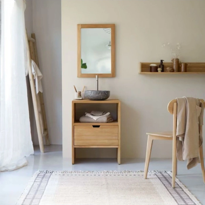 Kwarto Masif Ahşap Komodin Banyo Ünitesi