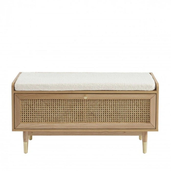 Noya Rattan Detaylı Bench Ayakkabılık