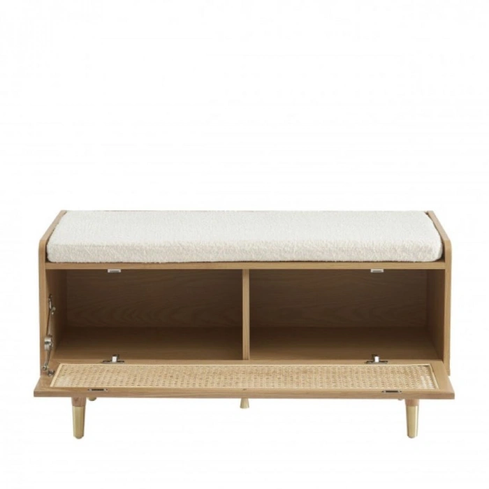 Noya Rattan Detaylı Bench Ayakkabılık